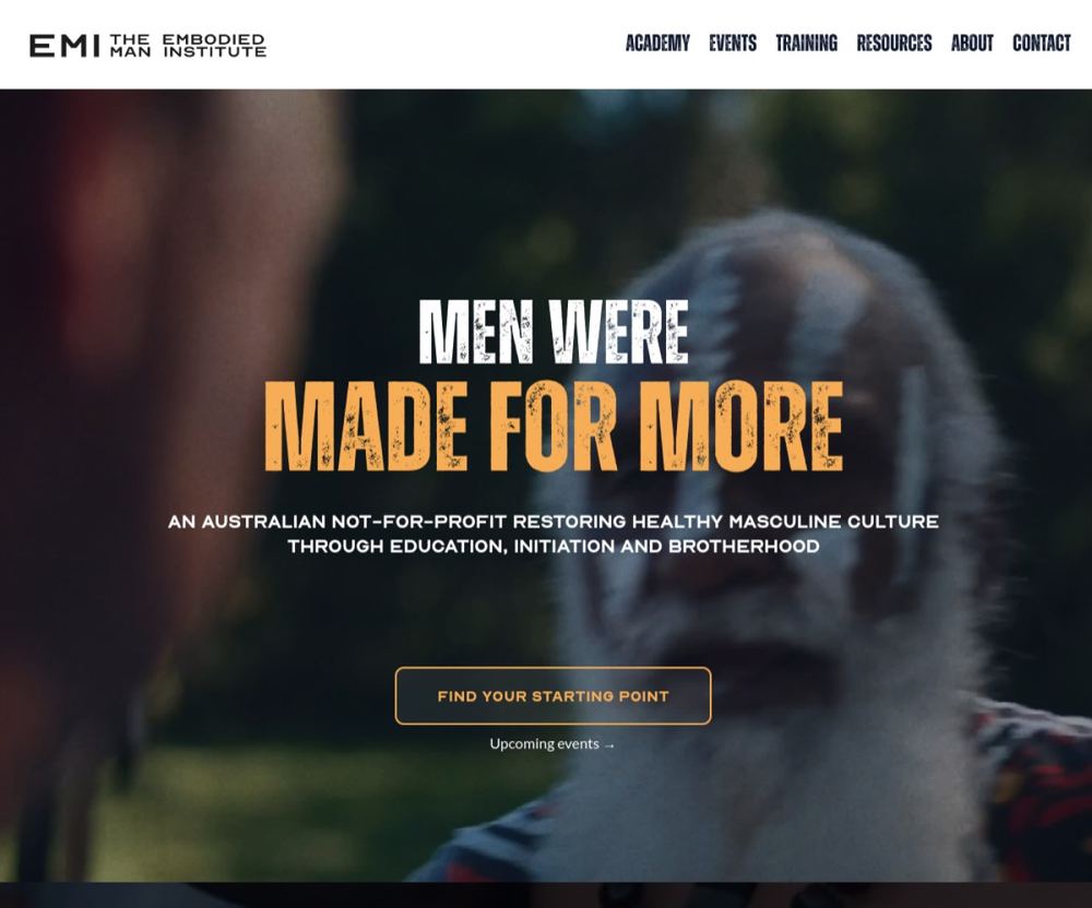 The Embodied Man Institute website